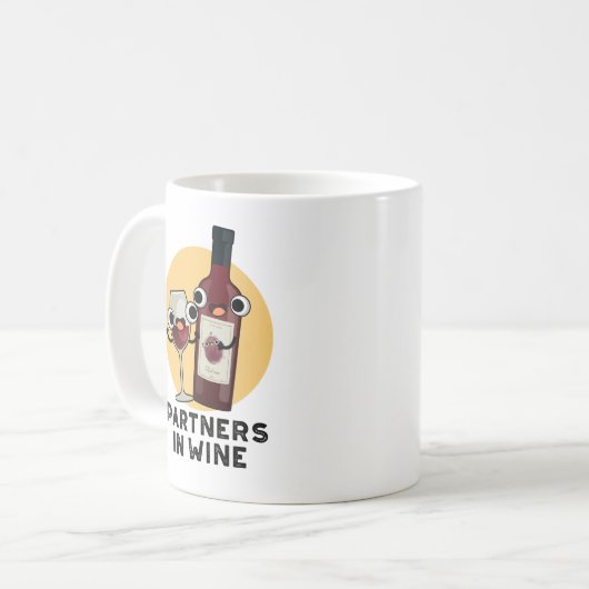 Partners in de Drink Wine Funny Koffiemok (Voorkant links)