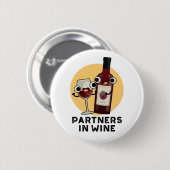 Partners in de Drink Wine Funny Ronde Button 5,7 Cm (Voorkant /achterkant)
