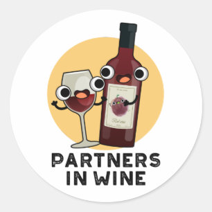 Partners in de Drink Wine Funny Ronde Sticker