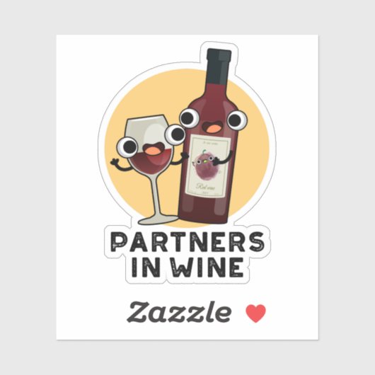 Partners in de Drink Wine Funny Sticker (Vel)