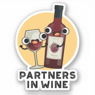 Partners in de Drink Wine Funny Sticker