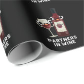 Partners in de grappige Drink van Wijn Pun Dark BG Cadeaupapier (Rol Hoek)
