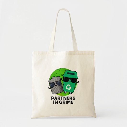 Partners in Grime Funny Trash Pun Tote Bag (Voorkant)