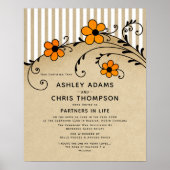 "Partners in Life Modern Boho Wedding Certificate Poster (Voorkant)