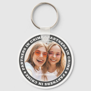Partners in misdaad BFF Simple Modern Custom Photo Sleutelhanger
