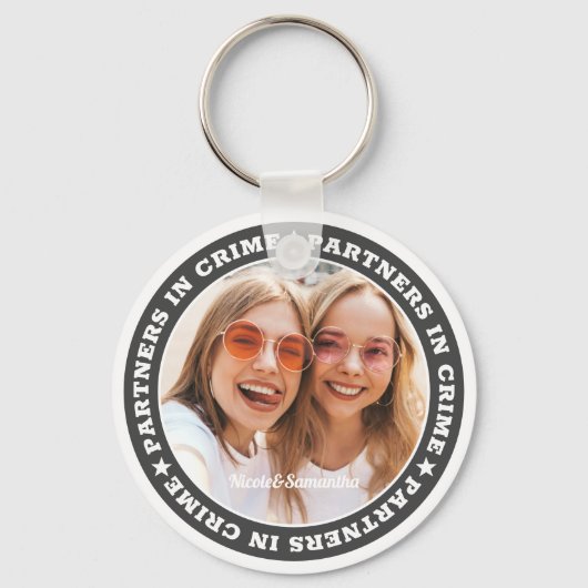 Partners in misdaad BFF Simple Modern Custom Photo Sleutelhanger (Voorkant)