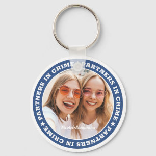 Partners in misdaad BFF Simple Modern Custom Photo Sleutelhanger
