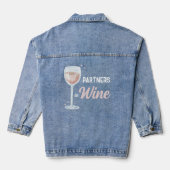 Partners in Wine Friends BFF's vrijgezellenfeest Denim Jacket (Achterkant)