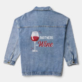 Partners in Wine Friends BFF's vrijgezellenfeest Denim Jacket (Achterkant)