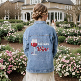 Partners in Wine Friends BFF's vrijgezellenfeest Denim Jacket
