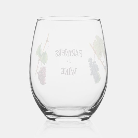 Partners in Wine Funny Stemless Wine Wijnglas Zonder Voet (Achterkant)