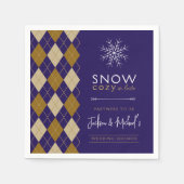 Partners om opa chic winter trouwfeest te vieren servet (Voorkant)