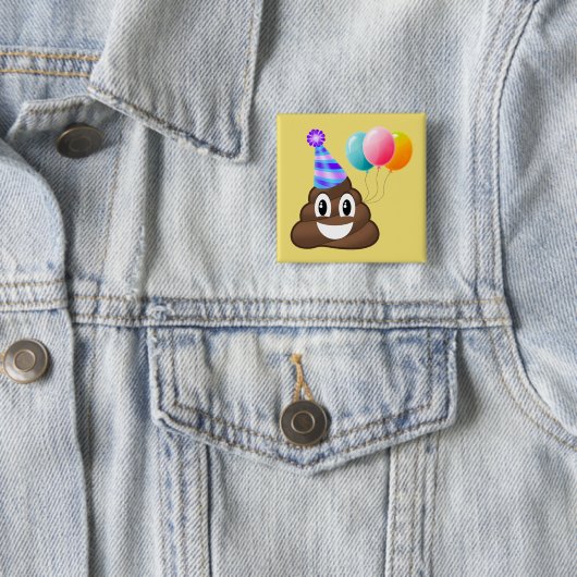 Partnerschap Emoji Poop Birthday Button (In situ)