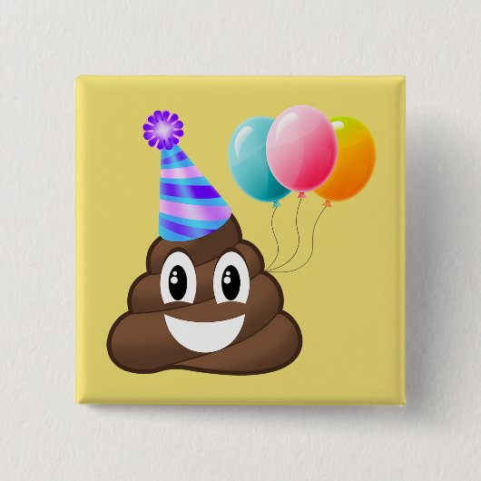 Partnerschap Emoji Poop Birthday Button (Voorkant)