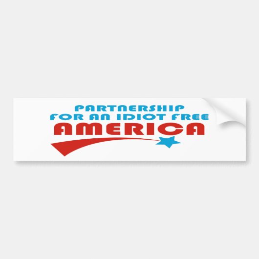 Partnerschap idiot vrij Amerika Bumperstickers (Voorkant)