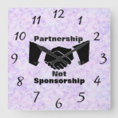 Partnerschap niet-sponsoring wandklok (Voorkant)