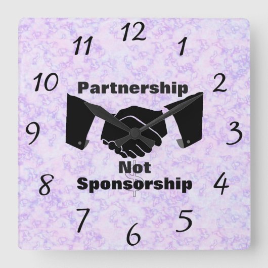 Partnerschap niet-sponsoring wandklok (Voorkant)