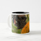 partnerschap, symbiotisch, help, schoonheid, tweekleurige koffiemok (Voorkant links)