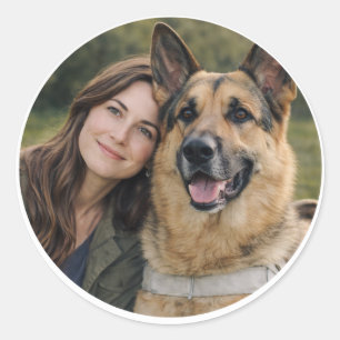 Partnerschap van Duitse Herdershond en Blindenhond Ronde Sticker