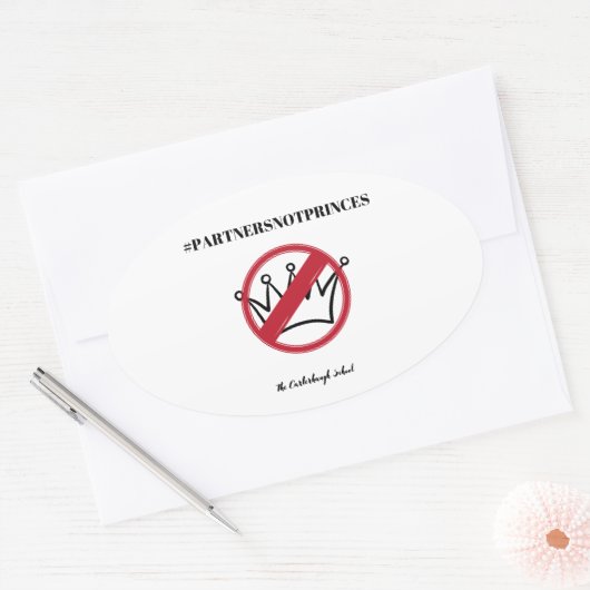 #PartnersNotPrinces Carterhaugh School Ovale Sticker (Envelop)