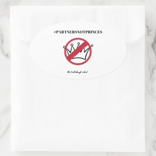 #PartnersNotPrinces Carterhaugh School Ovale Sticker (Tas)