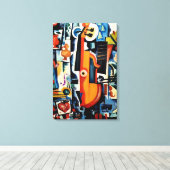 Parto de Viola Bom Menage, Kubisme, Canvas Afdruk (Insitu (Houten vloer))