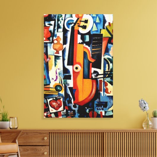 Parto de Viola Bom Menage, Kubisme, Canvas Afdruk (Insitu (Woonkamer))