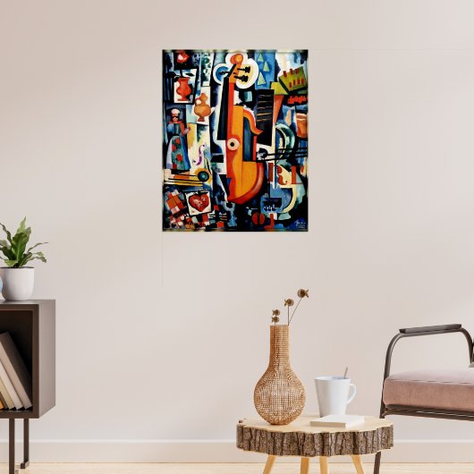 Parto de Viola Bom Menage, Kubisme, Poster (Woonkamer 3)