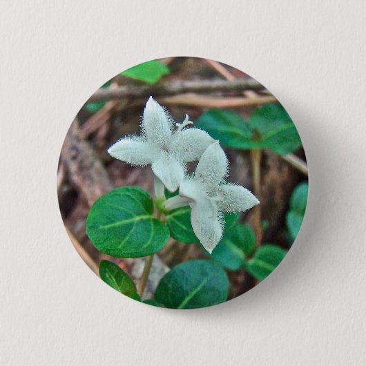 Partridge Berry Wildflower Ronde Button 5,7 Cm (Voorkant)
