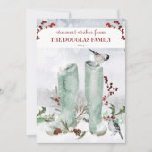 Partridge Chickadee Kerstmisscène Kaart (Voorkant)