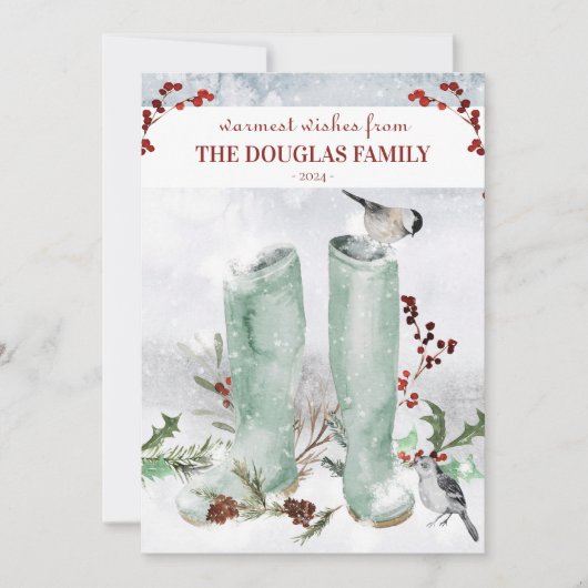 Partridge Chickadee Kerstmisscène Kaart (Voorkant)