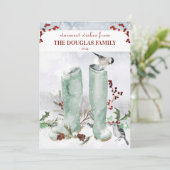 Partridge Chickadee Kerstmisscène Kaart (Staand voorkant)