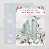 Partridge Chickadee Kerstmisscène Kaart (Voorkant / Achterkant)