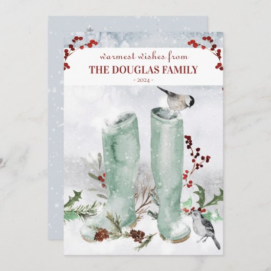 Partridge Chickadee Kerstmisscène Kaart (Voorkant / Achterkant)
