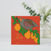 Partridge en Pears Joy! Feestdagenkaart (Staand voorkant)