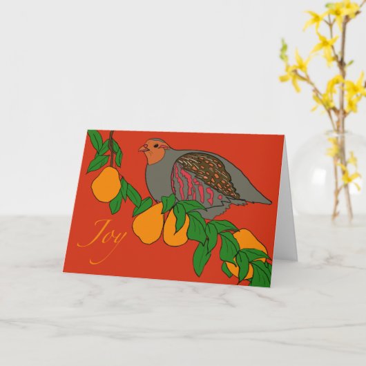 Partridge en peren kaart (Gele Bloem)