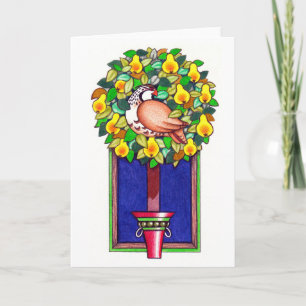 Partridge en peren kerstkaarten feestdagen kaart