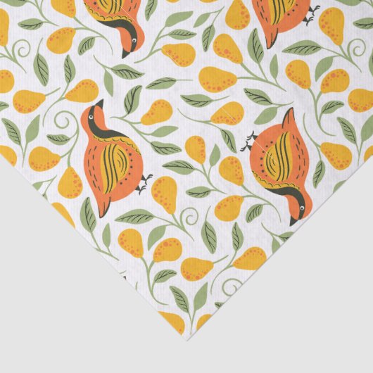 Partridge- en perenbomen, naadloos kerstpatter tissuepapier (Detail)