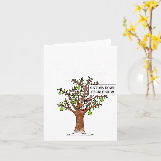 Partridge In A Pear Tree, Christmas Carol Singing Kaart (Gele Bloem)