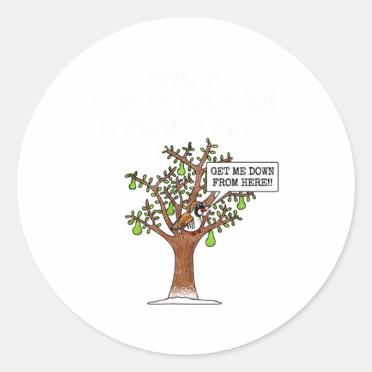 Partridge In A Pear Tree, Christmas Carol Singing  Ronde Sticker (Voorkant)