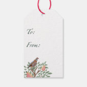 Partridge in a pear tree Christmas Carole on green Cadeaulabel (Achterkant)