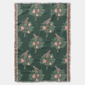 Partridge in a pear tree Christmas Carole on green Deken (Voorkant Verticaal)