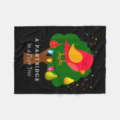 Partridge In A Pear Tree Twelve Days Of Christmas  Fleece Deken (Voorkant (Horizontaal))