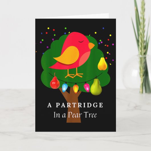 Partridge In A Pear Tree Twelve Days Of Christmas Kaart (Voorkant)