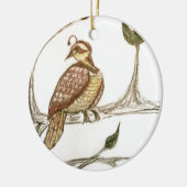 Partridge in een groene peer boom keramisch ornament (Links)