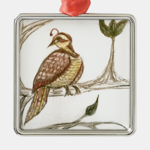 Partridge in een groene peer boom metalen ornament