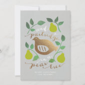 Partridge in een paarse kerstkaart met Label (Voorkant)