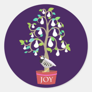 Partridge in een peer Tree-sticker Ronde Sticker