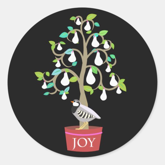 Partridge in een peer Tree-sticker Ronde Sticker (Voorkant)