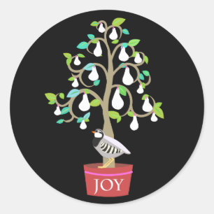 Partridge in een peer Tree-sticker Ronde Sticker